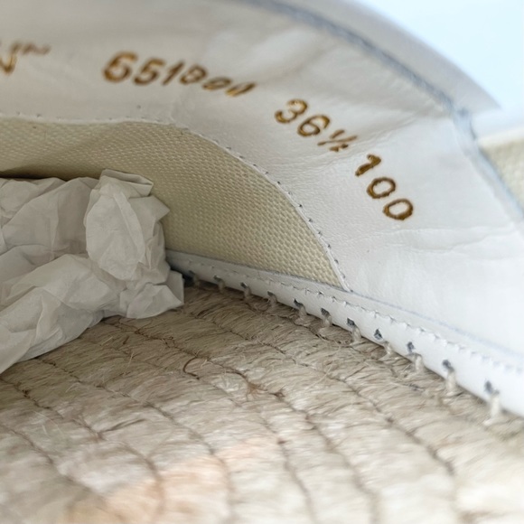 NEW Gucci White Leather Double G Marmont Matelasse Quilted Espadrille Sandals - Picture 9 of 14